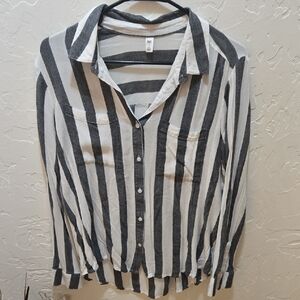 BP Black and White Striped Top
